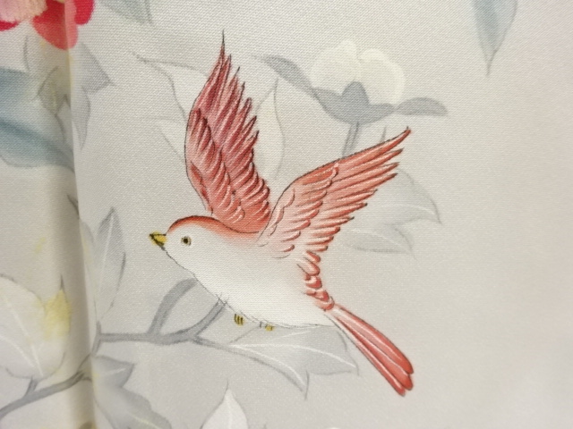 JAPANESE KIMONO / ANTIQUE KIMONO / SILK / PEONY / ARTIST WORK